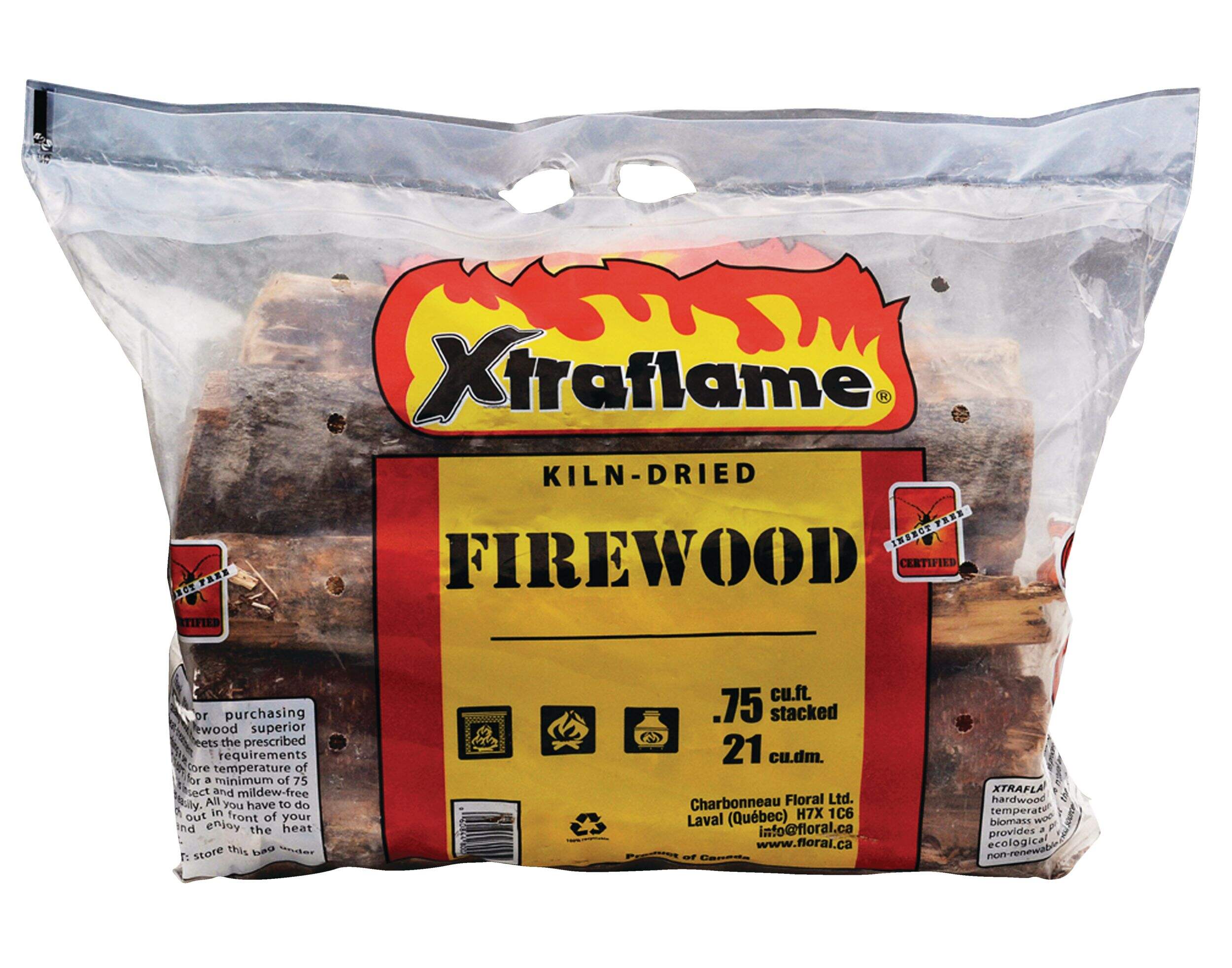 XTRAFLAME Kiln Dried Firewood For Camping, 0.75-cu.ft Front_Elevated