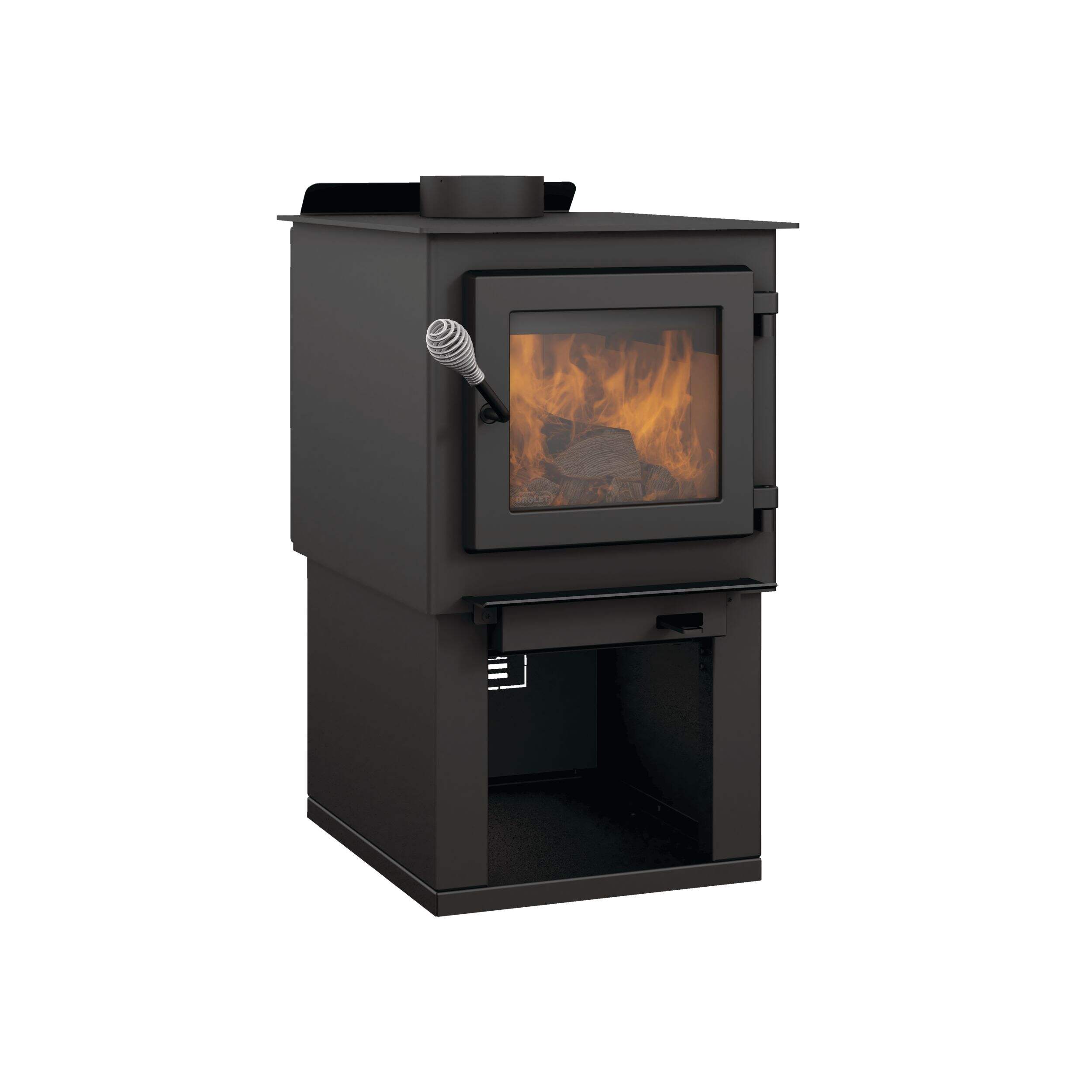 Poêle à bois de style moderne Drolet Déco Nano, certifiée EPA, 45 000 BTU Front_Three_Fourths_Angled_Right