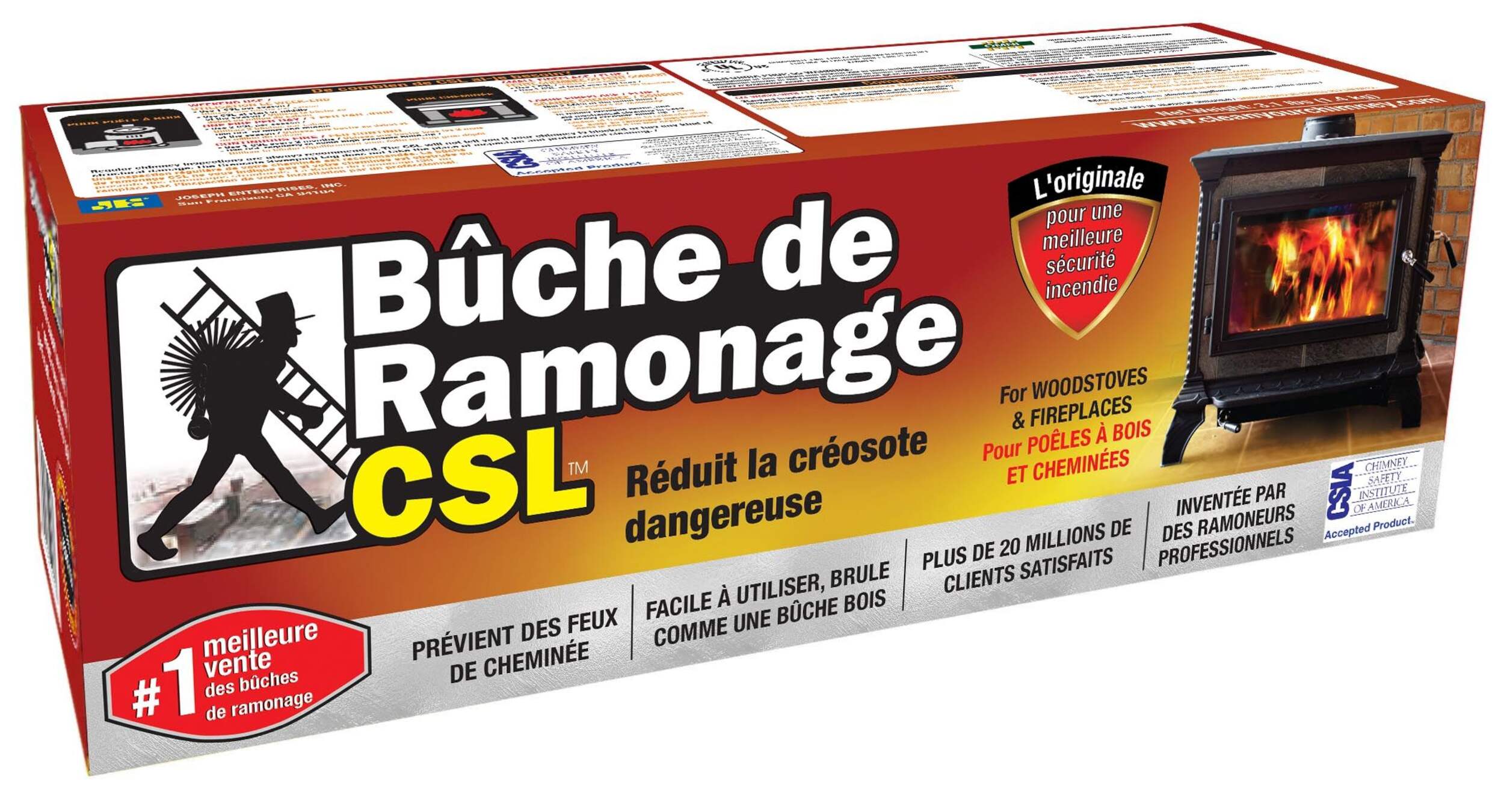 Bûche d'entretien de cheminée pour foyers et poêles à bois Front_Angled_Right