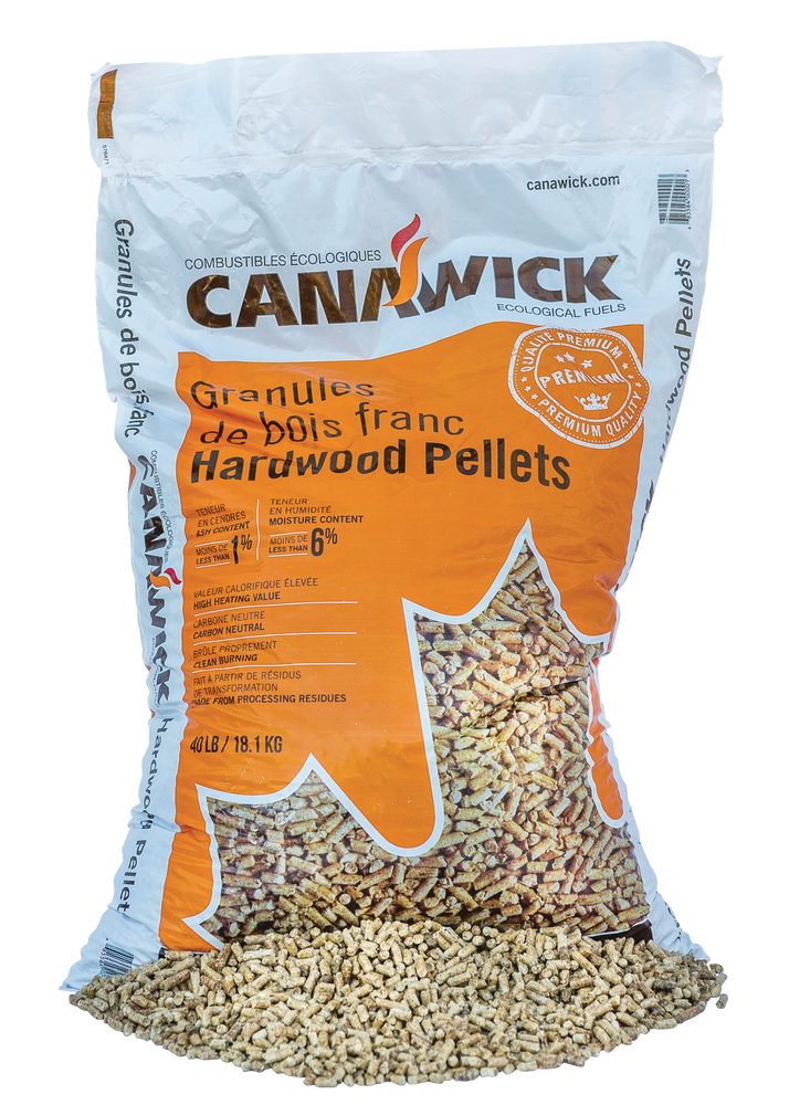 Canawick Long Burning Hardwood Pellets, 8700 BTUs/lbs, 40lbs Canadian