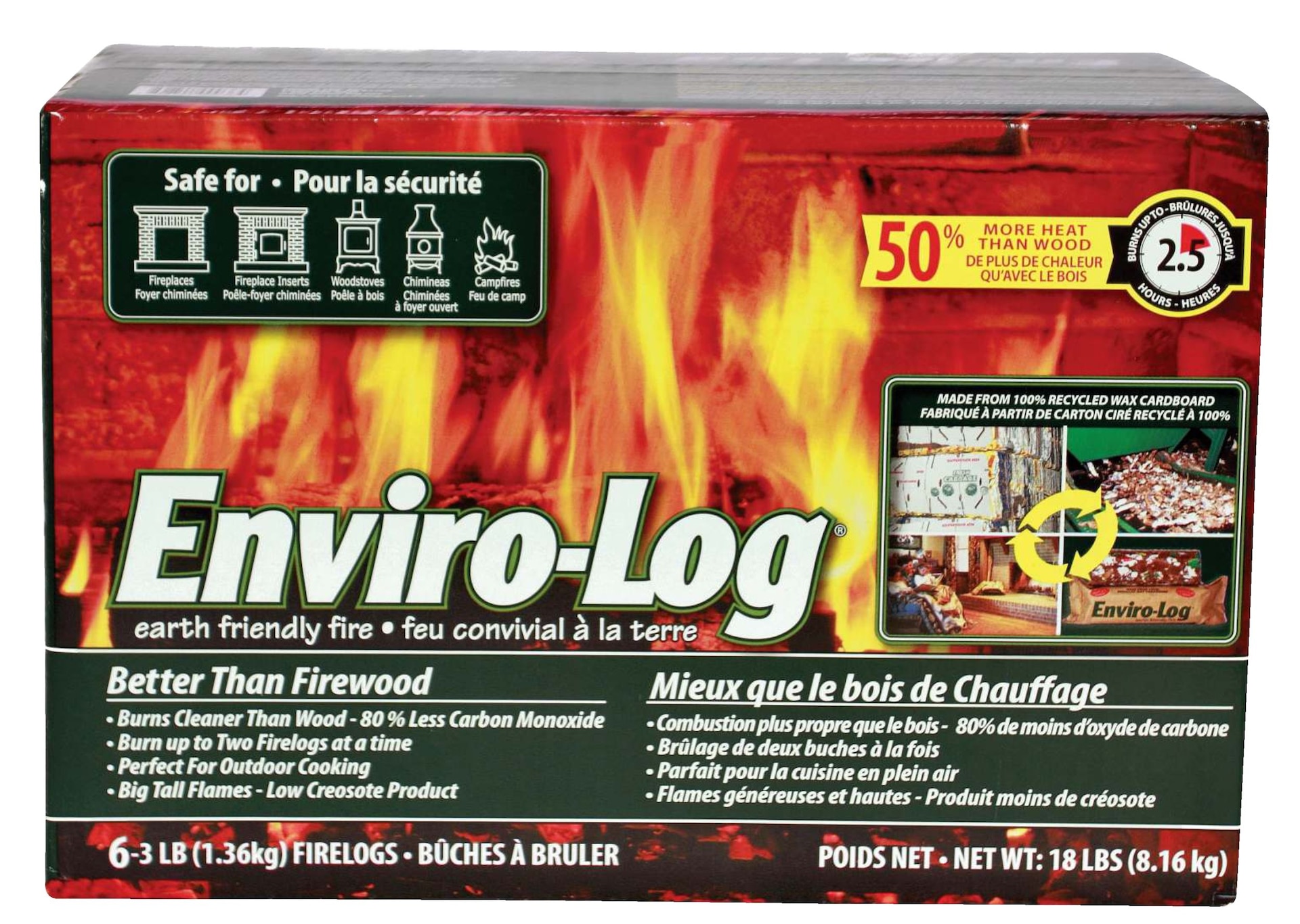 EnviroLog Earth Friendly Fire Logs For Fireplaces & Woodstoves, 3lb