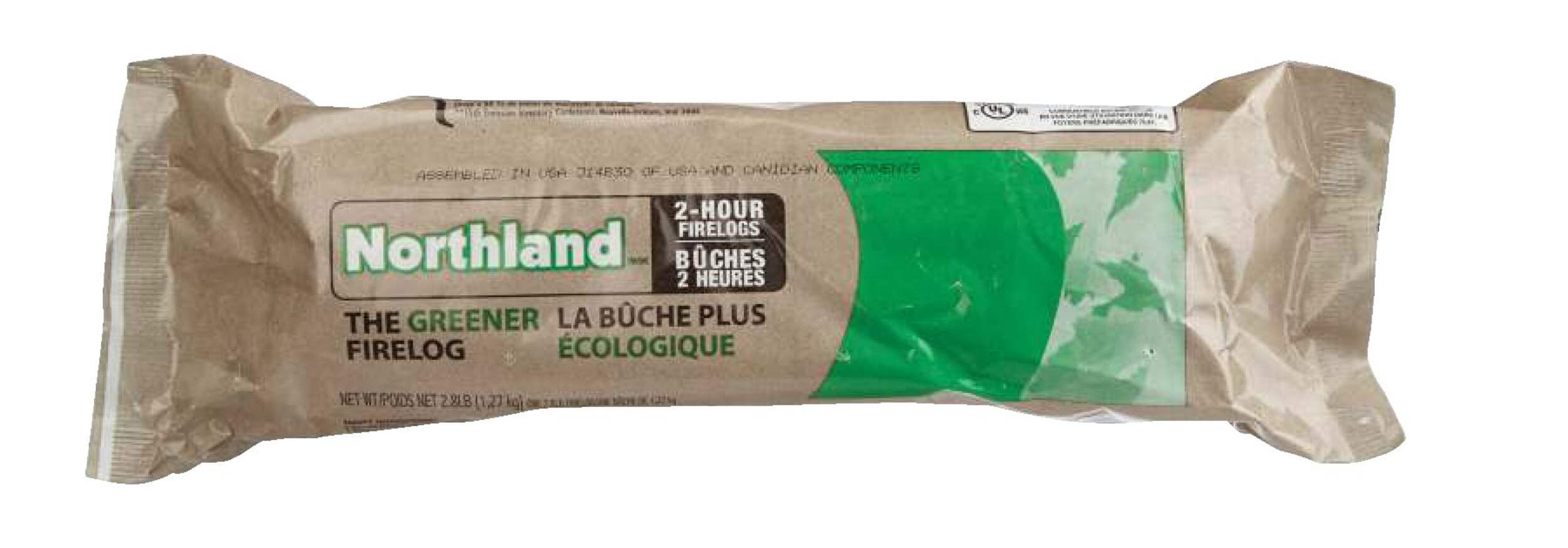 Bûches écologiques Northland 2 heures, paq. 6 Front_Elevated