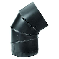 Imperial Metal Adjustable Elbow For Fireplaces & Woodstoves, 6-in x 90°, Black Matte Finish