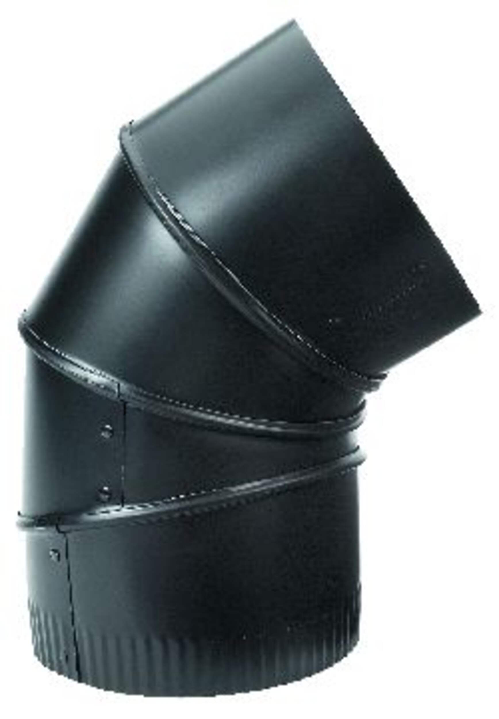 Coude réglable en métal Imperial pour foyer et poêle à bois, 6 po x 90°, fini noir mat Front_Flat