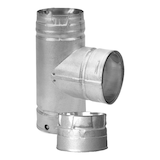 Té pour poêle à granules Duravent Endurance avec capuchon de nettoyage, 4 po, acier inoxydable Composite_or_Mixed