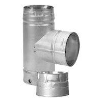 Duravent Endurance Pellet Vent Tee w/ Clean-Out Cap, 4-in, Stainless Steel