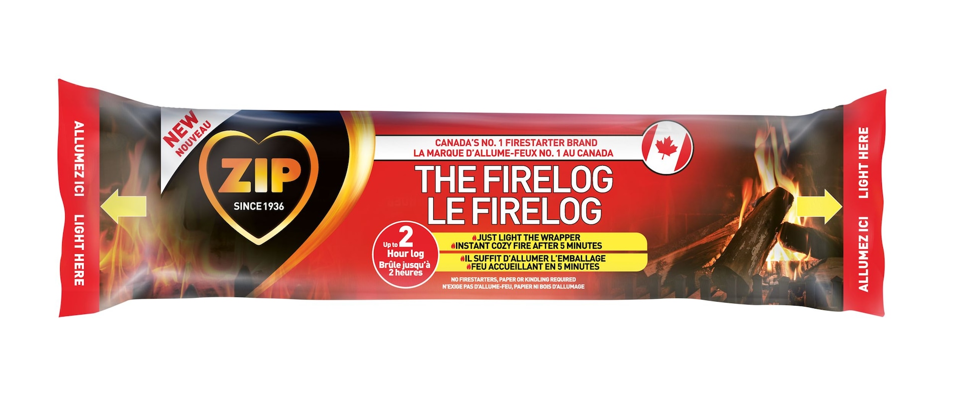 ZIP 2Hour The Firelog For Fireplaces, 2.2lb Canadian Tire