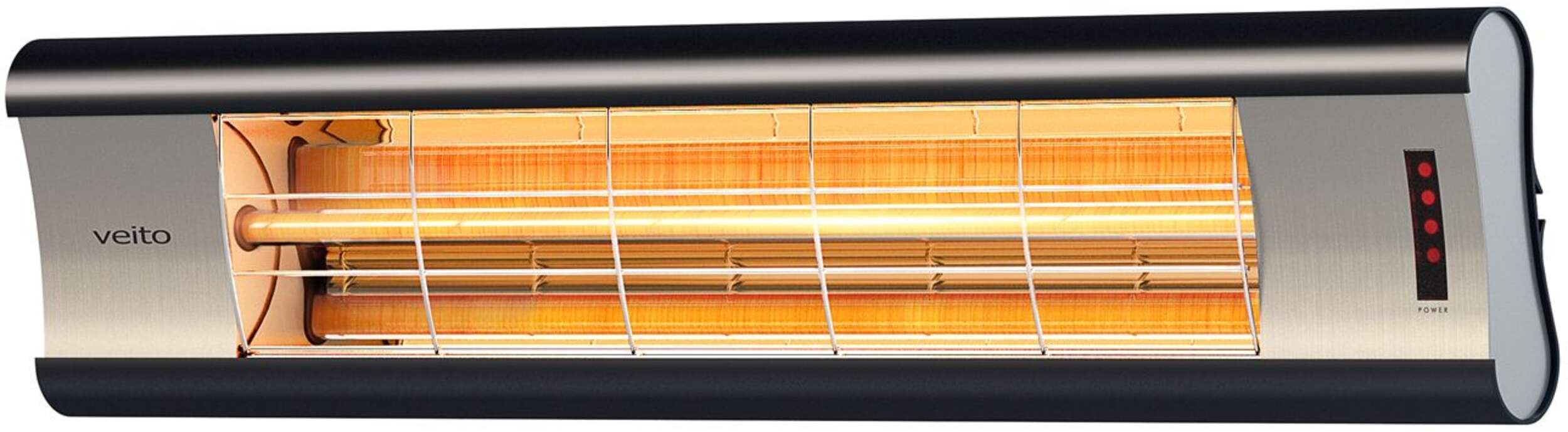 Veito Aero S Indoor/Outdoor Wall Infrared Space Heater w/Remote Control, 1500W, Silver