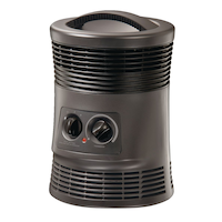 Honeywell HHF360VC 360 Degree Surround Portable Fan Heater w/Thermostat, 1500W, Black Front_Flat