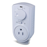 Amaze Heater Plug-in Thermostat for Portable Space Heater & AC, White Front_Three_Fourths_Angled_Left