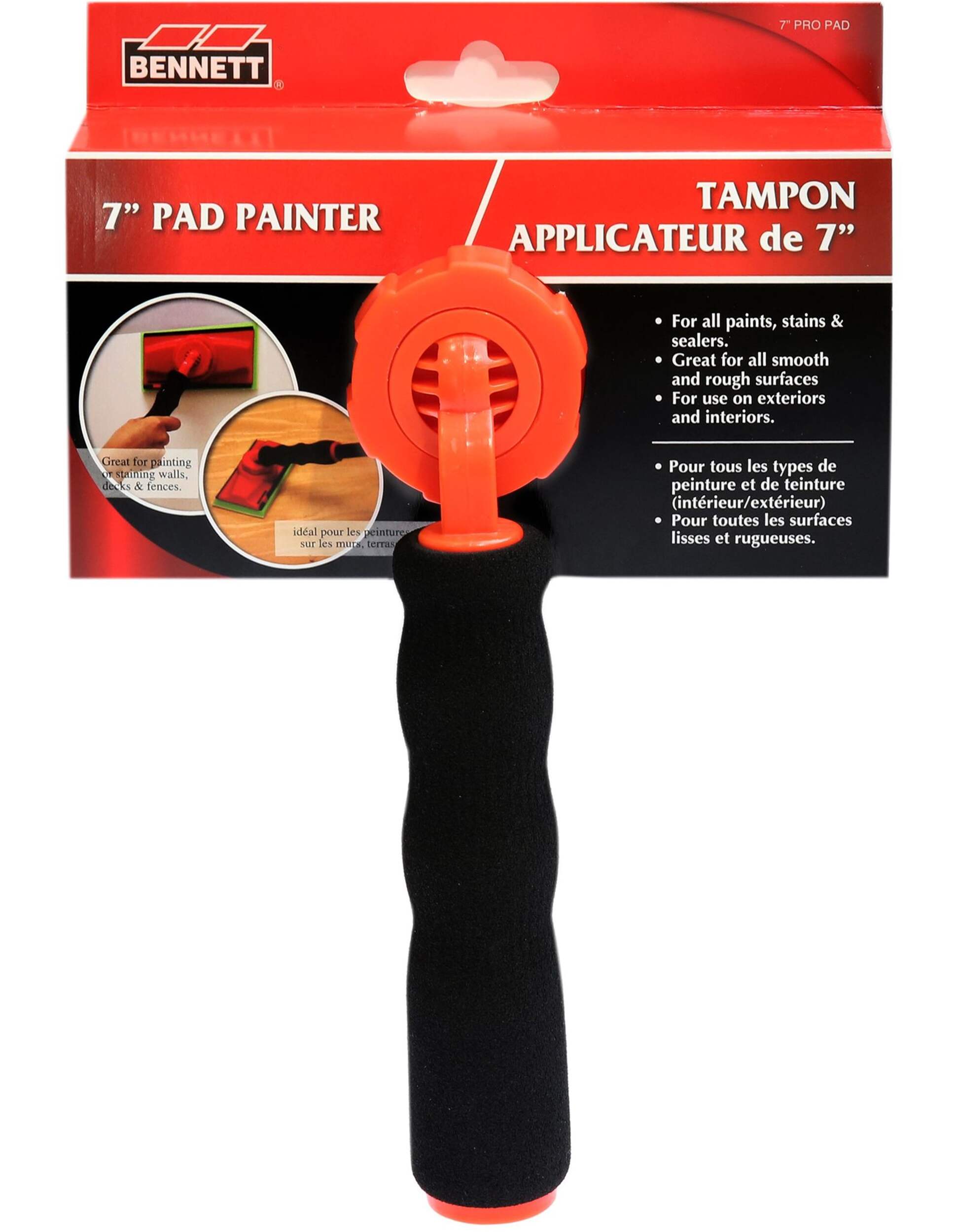 Bennett Pro Replacement Stain Paint Pad, for Deck/Fence, 7-in Front_Flat