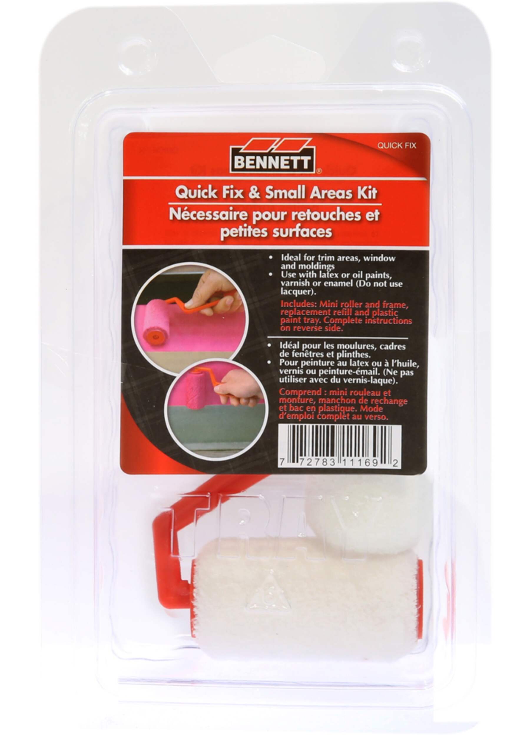 Bennett Quick Fix Paint Roller Kit with Plastic Tray Front_Flat
