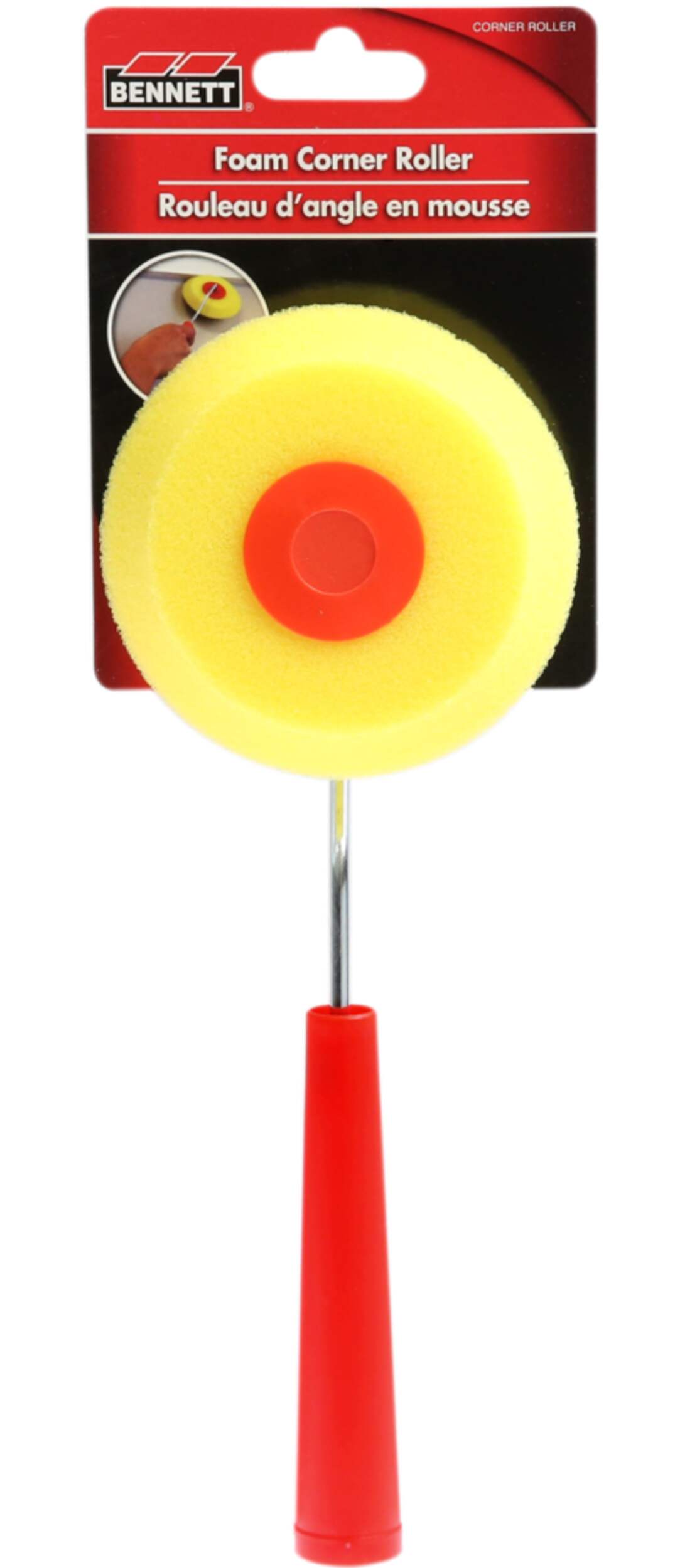 Rouleau d'angle en mousse Bennett avec manche en plastique Front_Flat