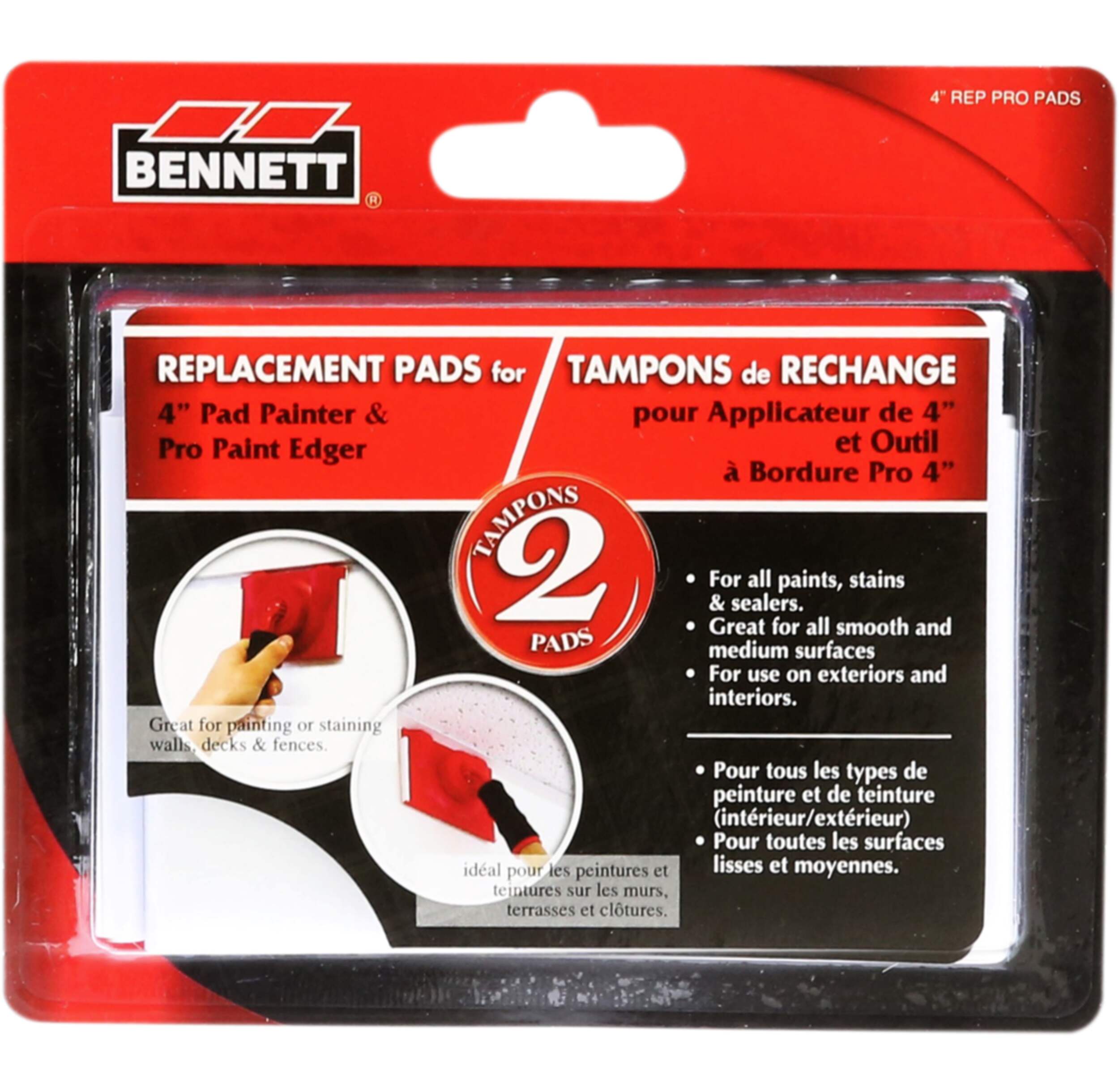 Tampon à découpage de rechange Bennett Pro, 4 po, paq. 2 Front_Flat