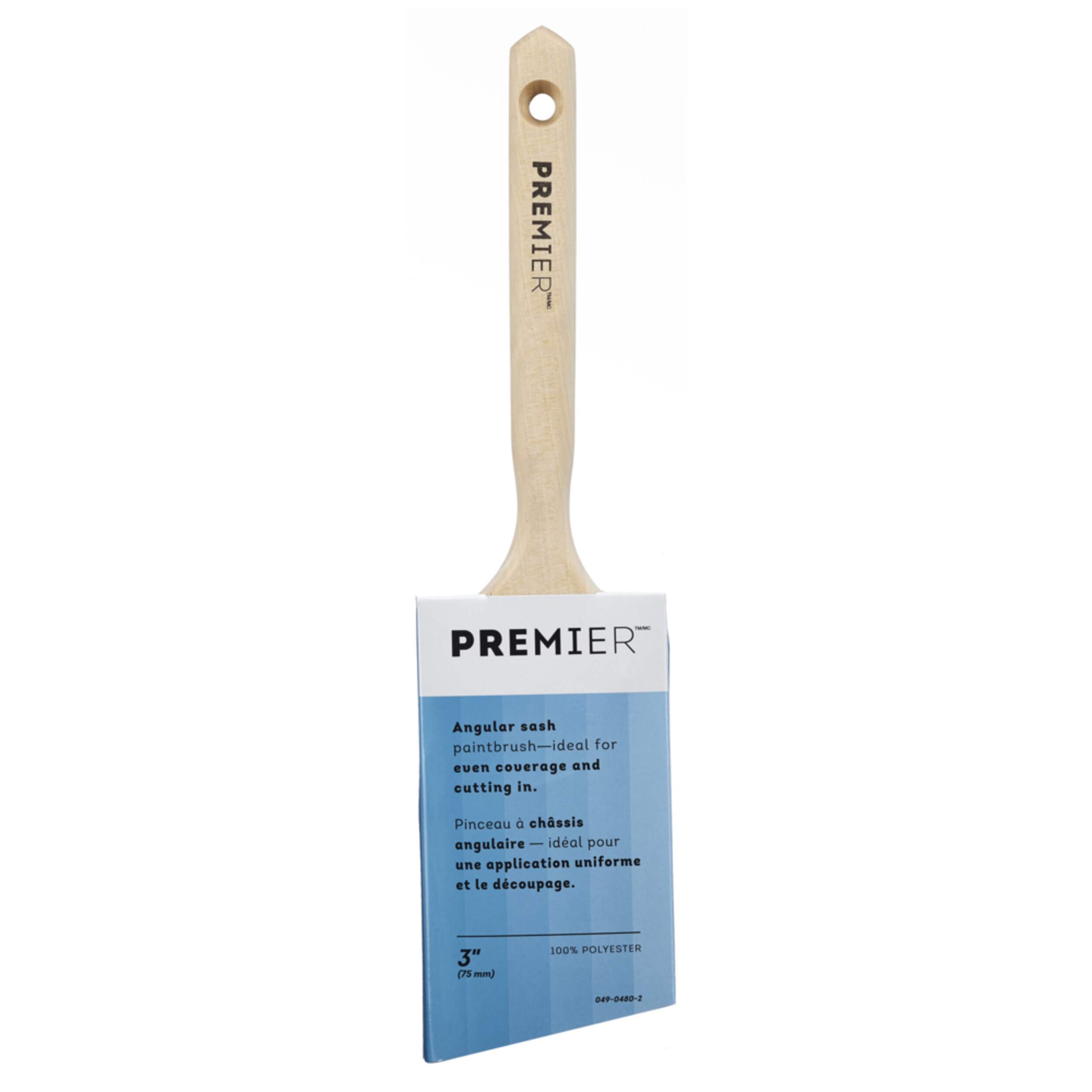 Premier Angular Sash Brush, 3-in Front_Flat