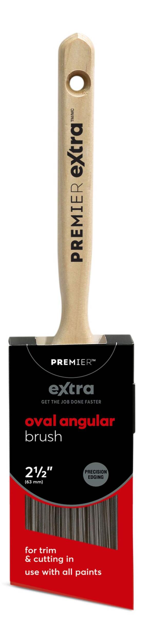 Premier Extra Oval Paint Brush for Trim & Cutting, 2.5-in Front_Flat