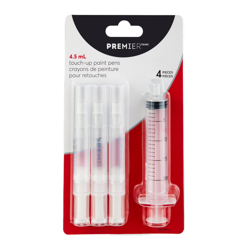 Premier Touch-Up Paint Pen with 20 mL Plastic Syringe, 4-pk