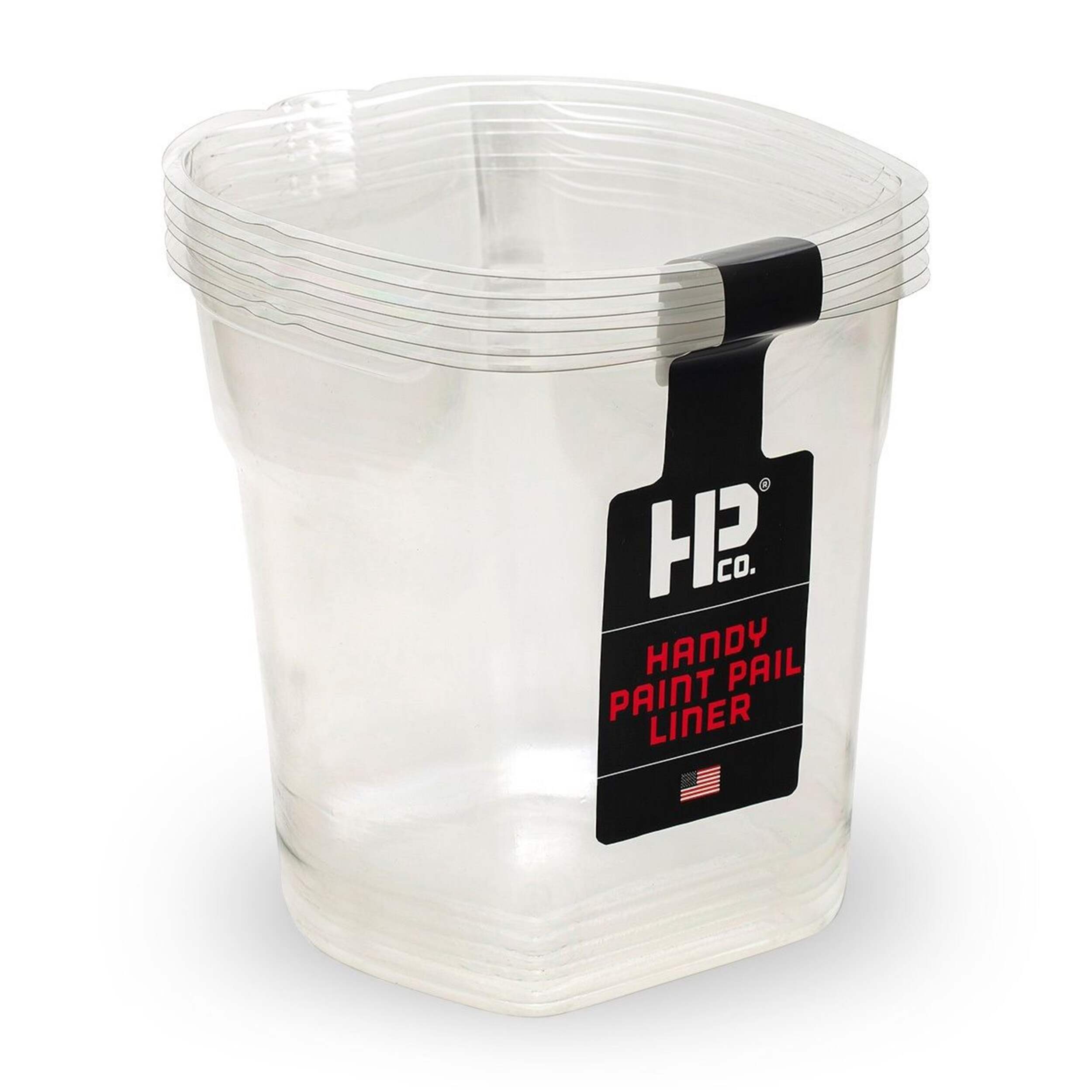 Hand Held Recycable Plastic Paint Pail Liners, 6-pk, 1 Quart Front_Three_Fourths_Angled_Right