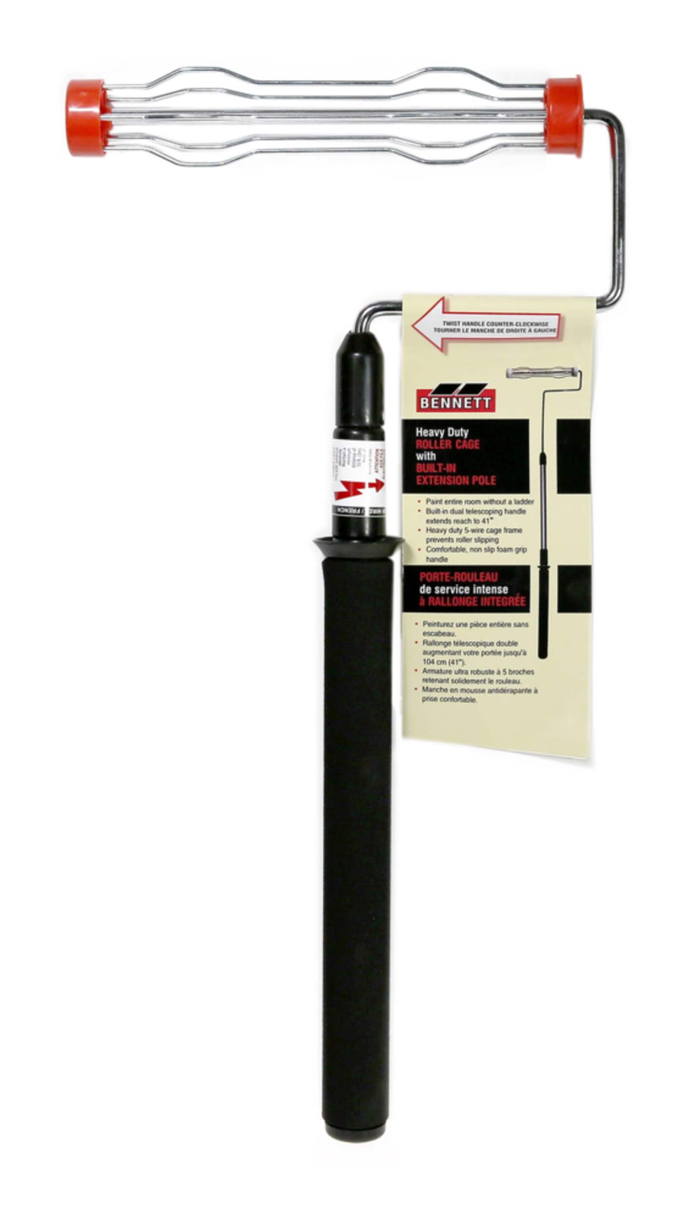 Armature à rouleau extensible robuste Bennett Twist 'N Reach Front_Flat