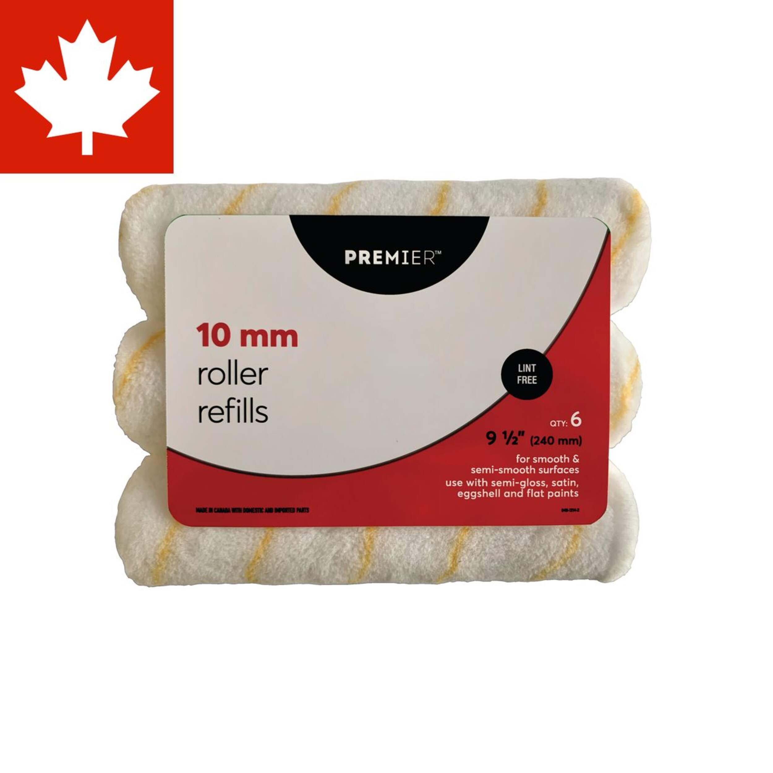 Recharge de rouleau sans charpie Premier, 10 mm, paq. 6 Front_Flat