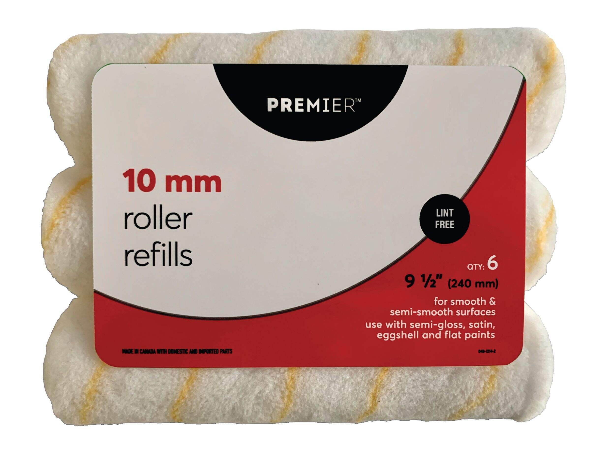 Premier Lint Free Paint Roller Refills, 6-pk, 10-mm Front_Flat