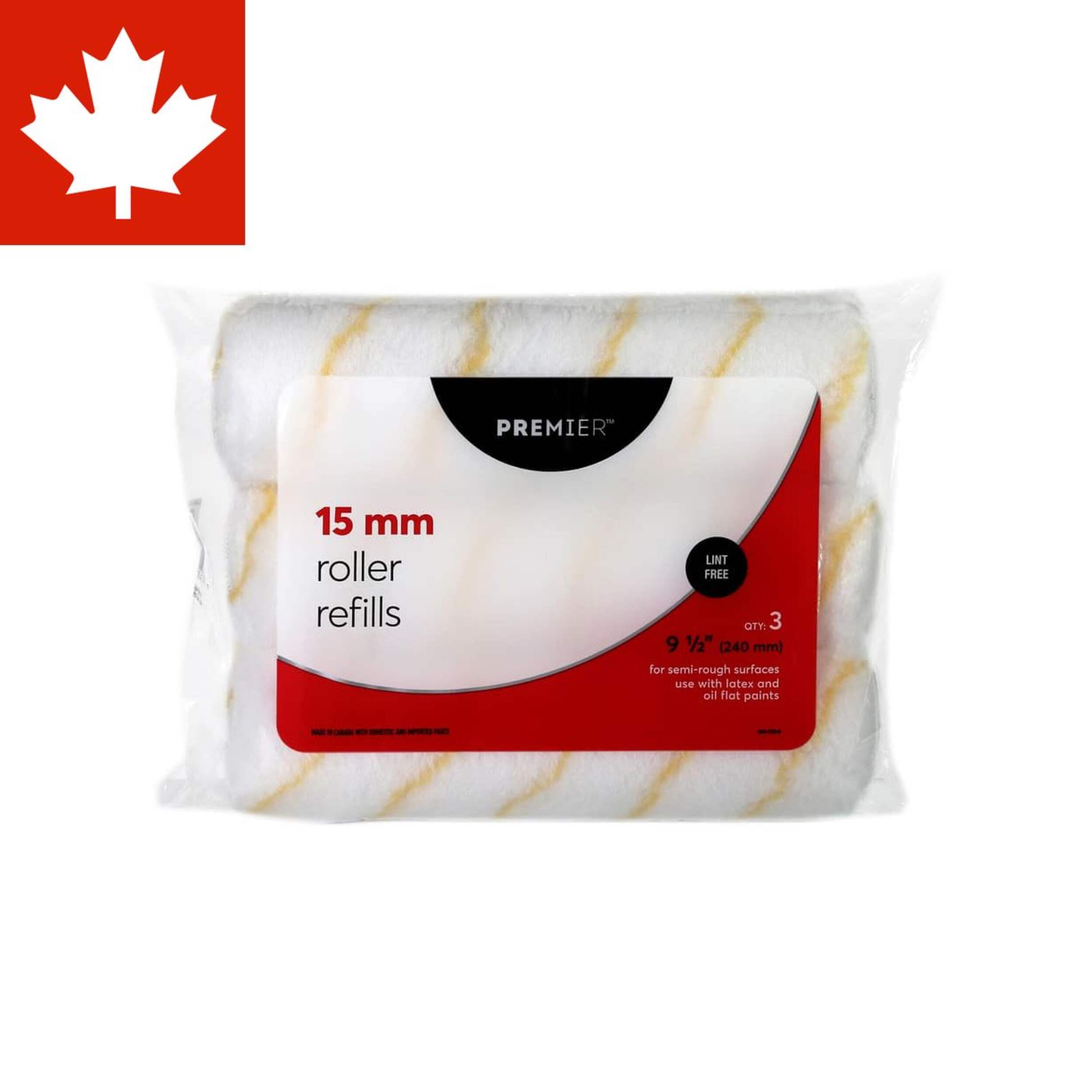 Recharge de rouleau sans charpie Premier, 15 mm, paq. 3 Front_Flat