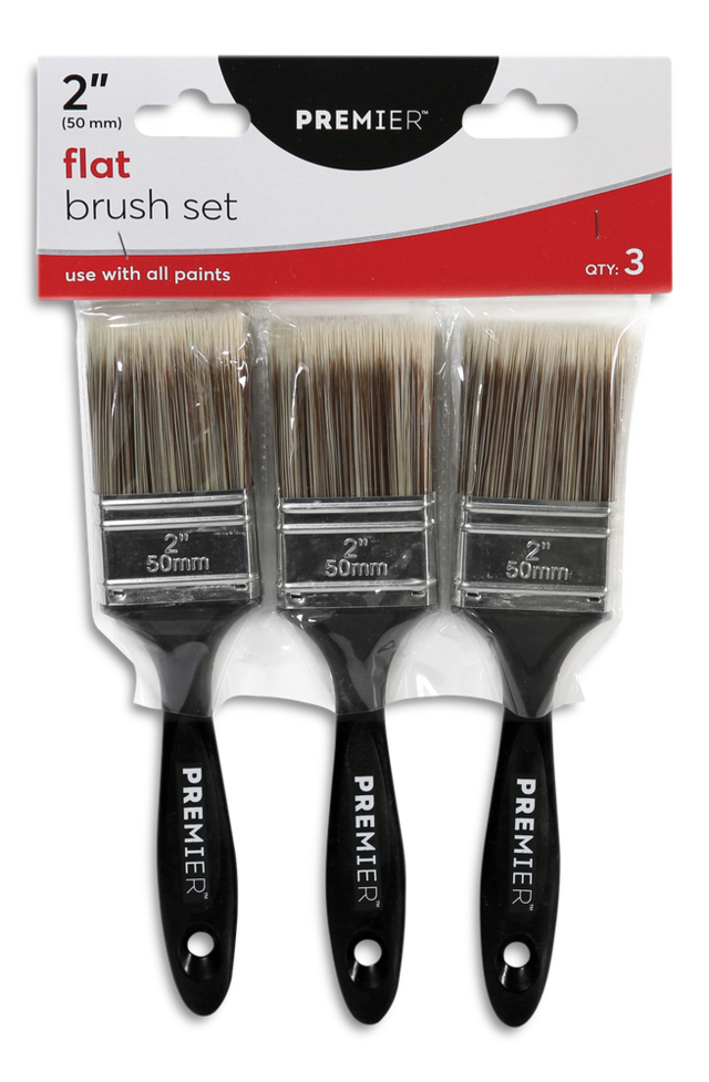 Premier Flat Poly Paint Brushes, 3pk, 2in Canadian Tire