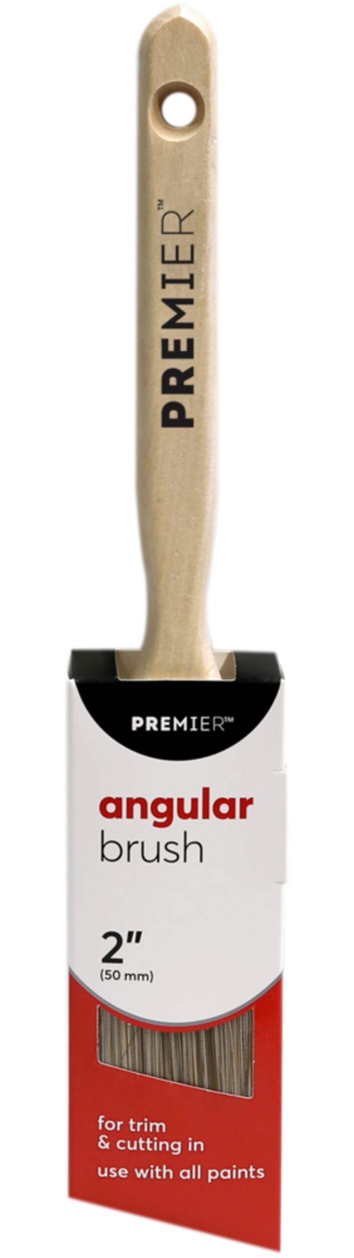 Premier Angle Poly Paint Brush for Trim & Cutting, 2-in Front_Flat