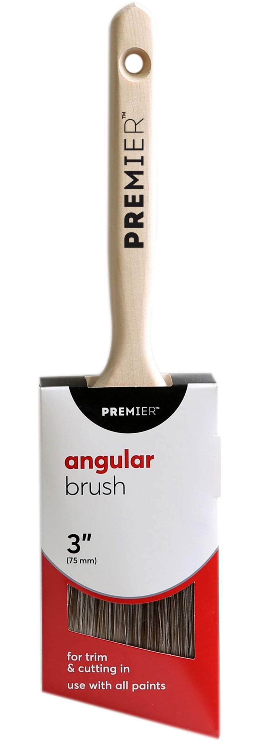 Premier Angle Poly Paint Brush for Trim & Cutting, 3-in Front_Flat