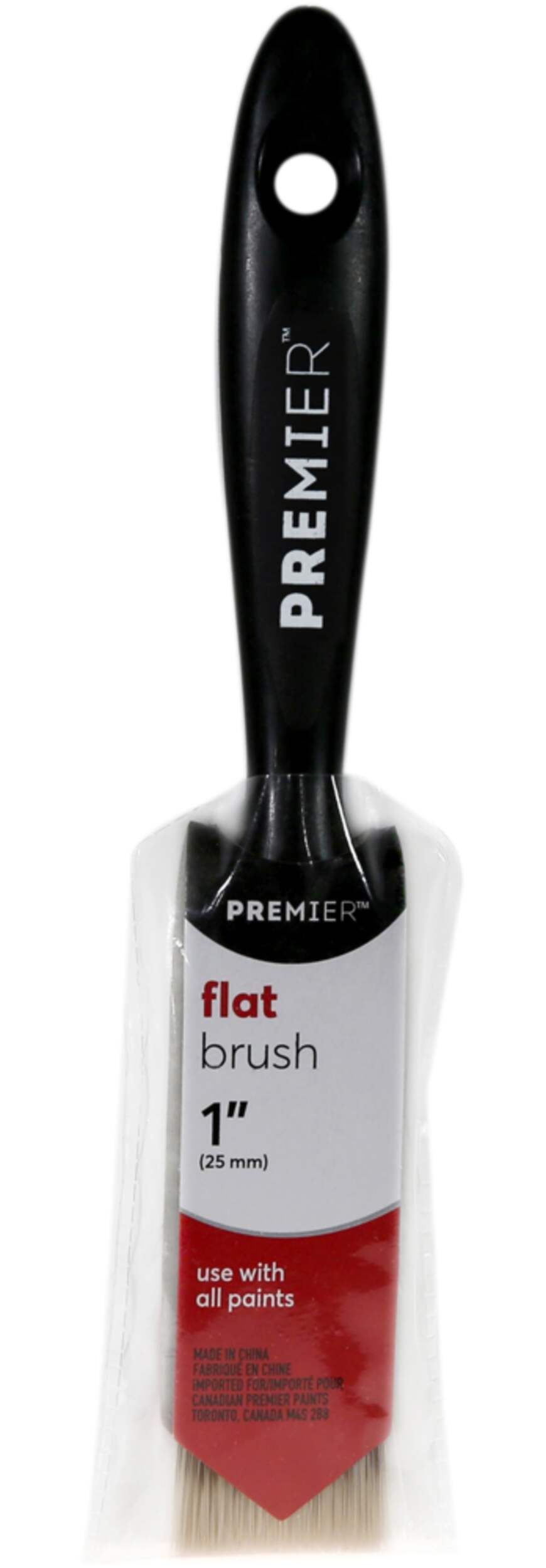 Premier Flat Poly Paint Brush with Plastic Handle, 1-in Front_Flat
