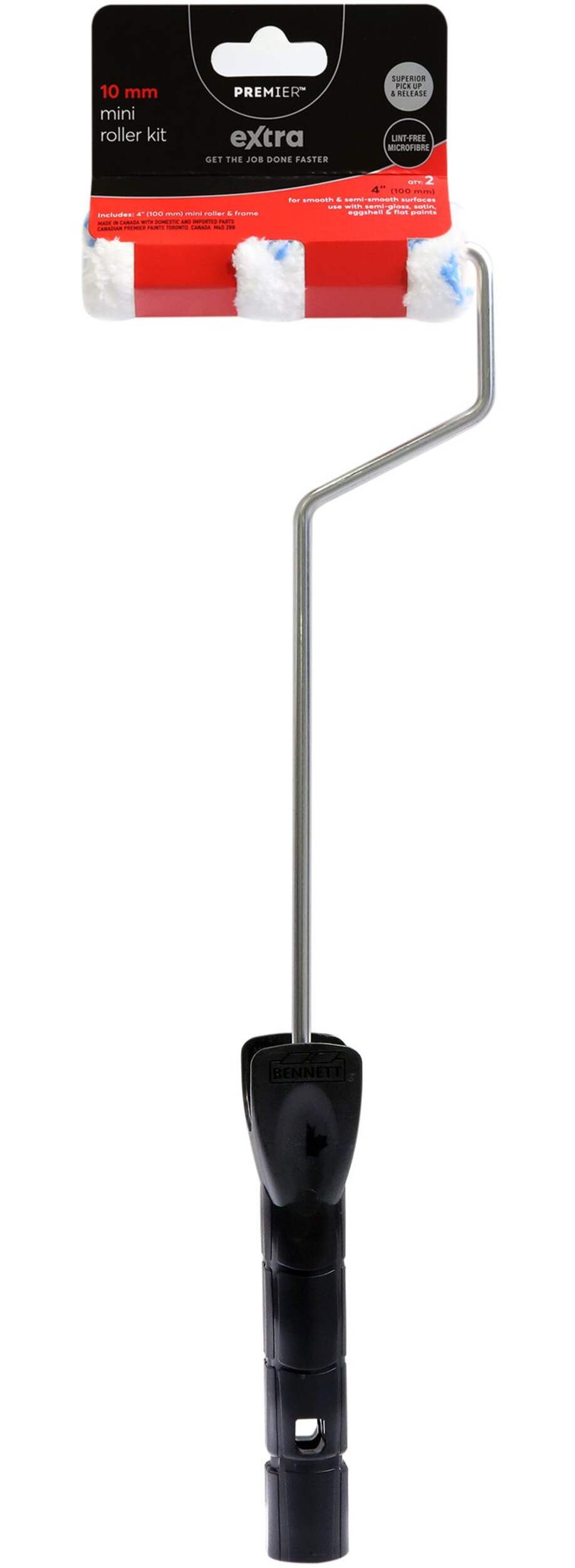 Premier Extra Lint Free Microfibre Mini Paint Roller, 10mm Front_Flat