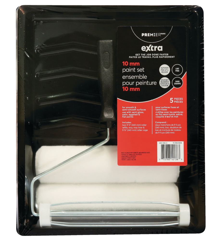 Premier Extra Lint Free Paint Roller Set, 5pc, 9.5in Canadian Tire