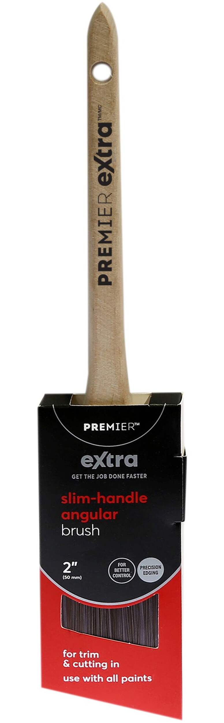 Premier Angle Paint Brush with Slim Handle, 2-in Front_Elevated
