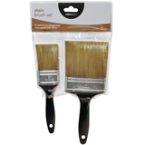 Premier Flat Poly Stain Brushes with Plastic Handle, 2-pk Front_Flat