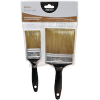 Premier Flat Poly Stain Brushes with Plastic Handle, 2-pk