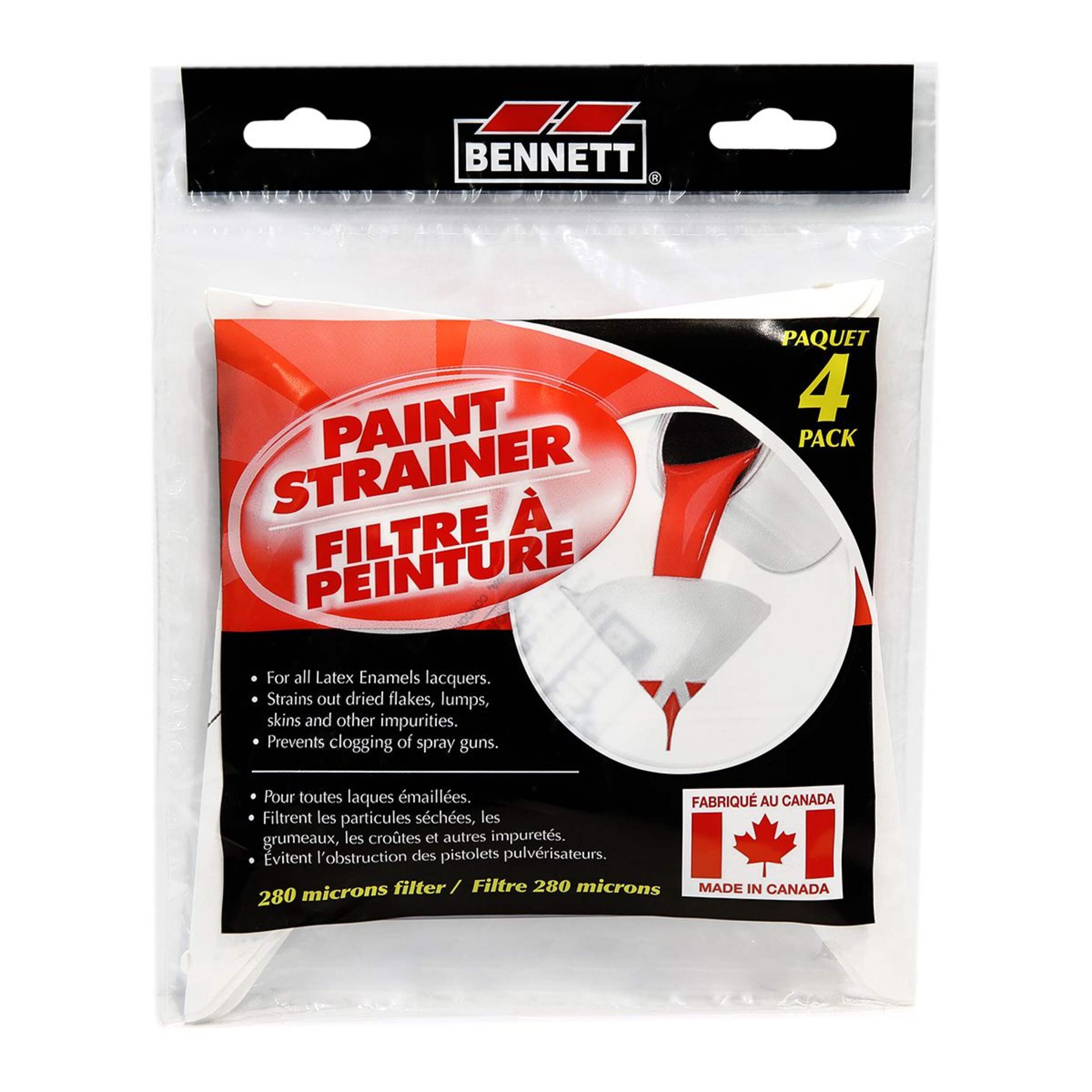 Mesh Paint Strainers Prevents Clogging of Spray Guns, 4pk