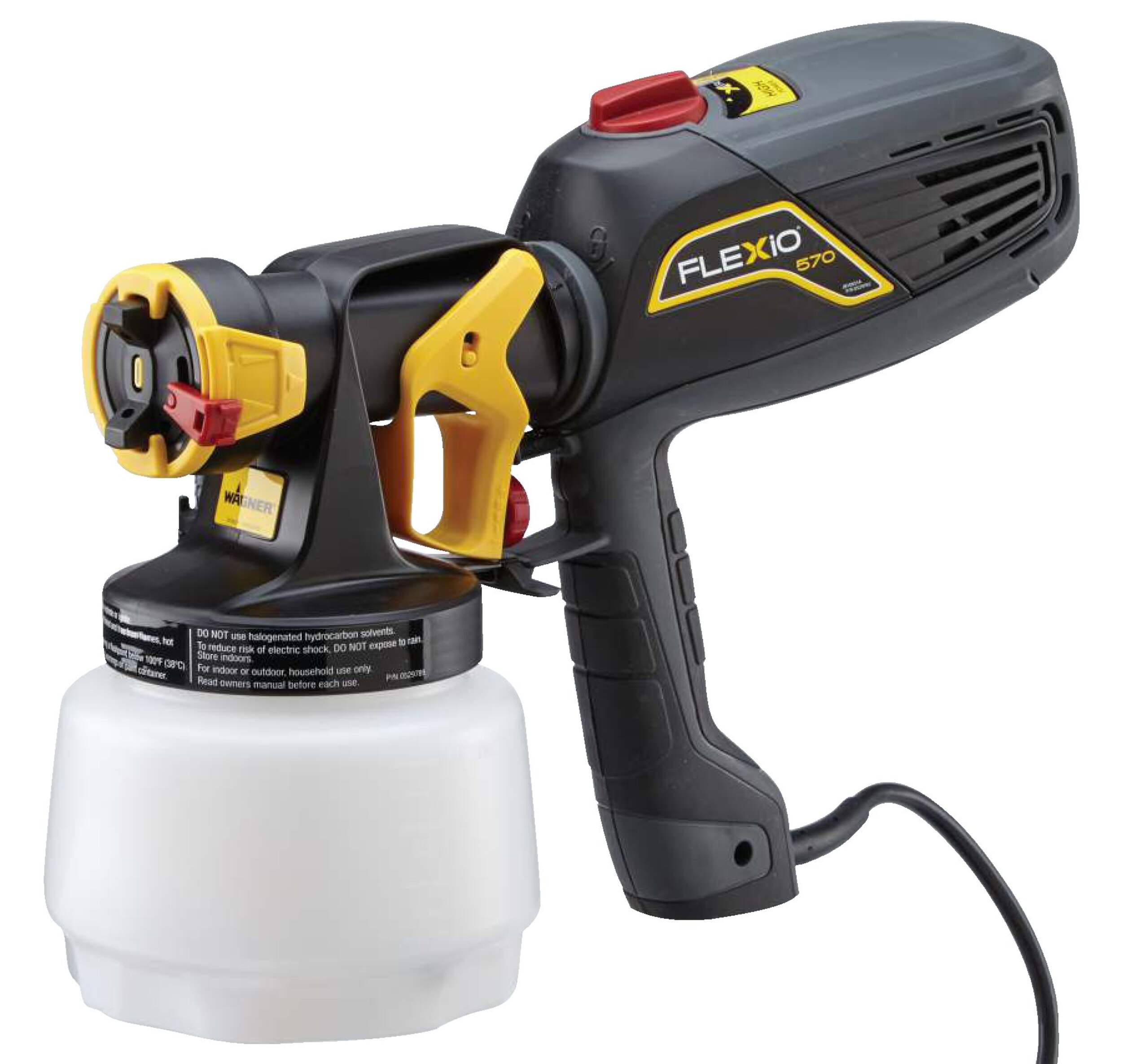 Wagner FLEXiO 570 Handheld HVLP Exterior/Interior Paint Sprayer Front_Three_Fourths_Angled_Left