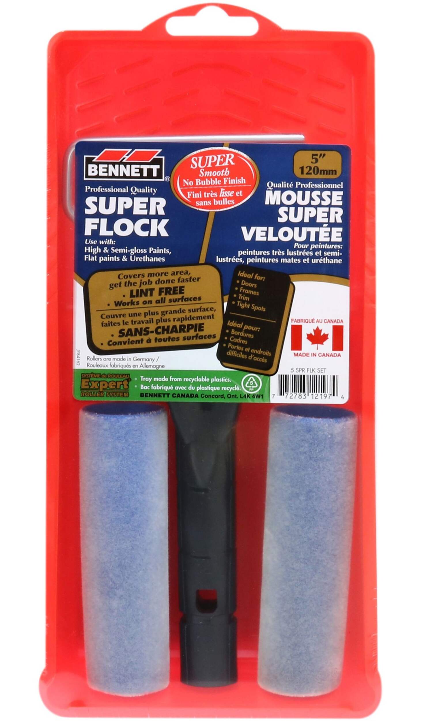 Mini rouleau en mousse super veloutée Bennett Front_Flat
