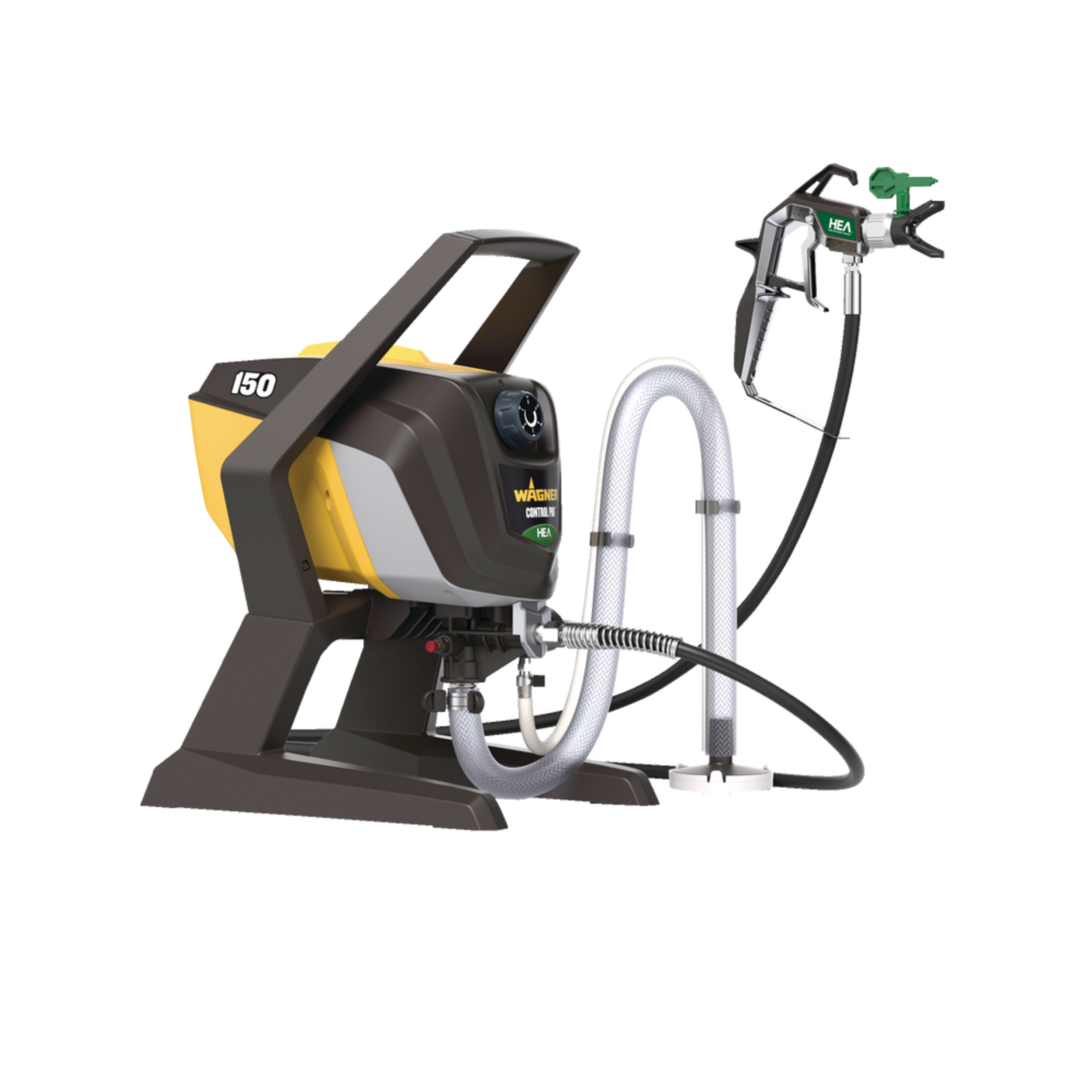 Pistolet à peinture Wagner Control Pro 150 HEA avec tuyau de 25 pi, noir/jaune Front_Angled_Right