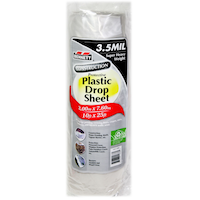 Bennett Heavy Weight Plastic Drop Sheet, 10-ft x 25-ft, White Front_Flat