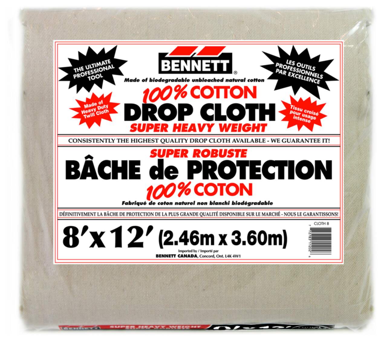 Bennett Cotton Drop Sheet, 8-ft x 12-ft