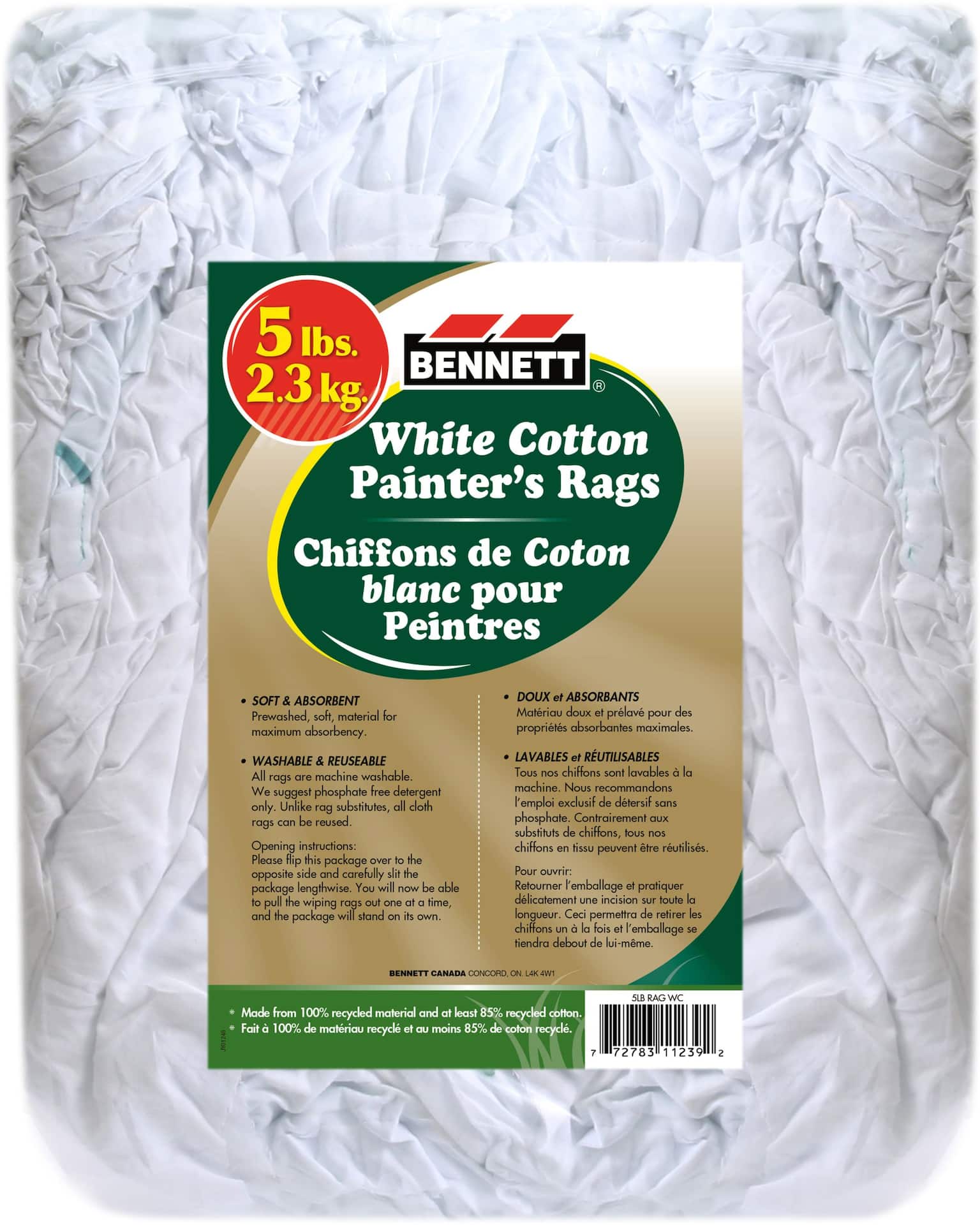 Certified Bag of Rags, White, 3-lb