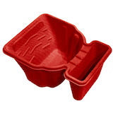 Contenant à peinture pour découpage Bennett avec porte-pinceau, rouge Overhead_Plunge