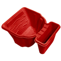 Bennett Paint Trim Cup with Brush Holder, Reusable, Red Overhead_Plunge