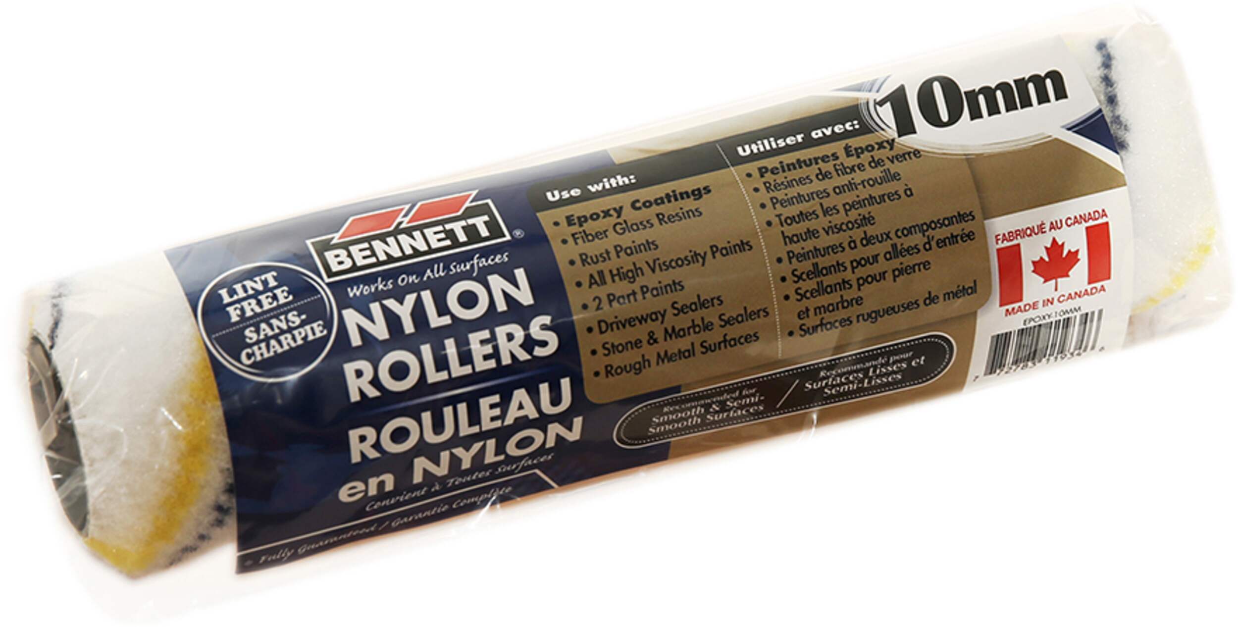 Rouleau en microfibres sans charpie Bennett, 10 mm Front_Angled_Right