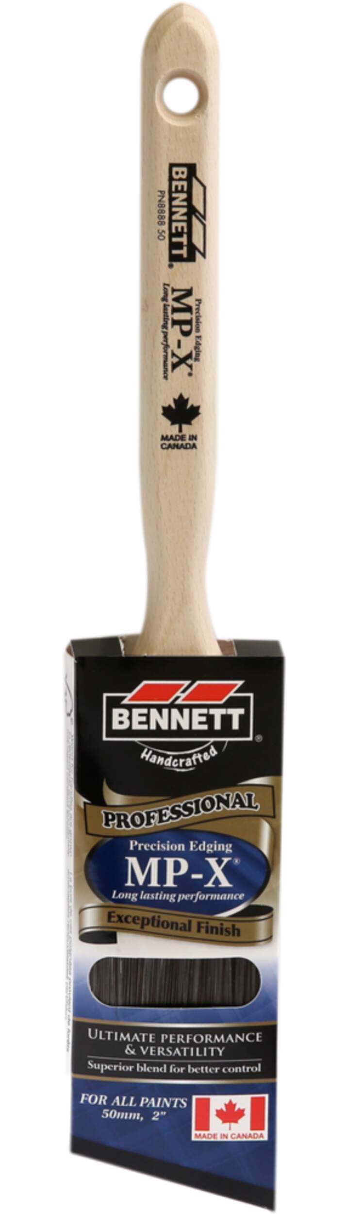 Pinceau d’angle Bennett Pro MP-X pour découpage de précision, 2 po Front_Flat