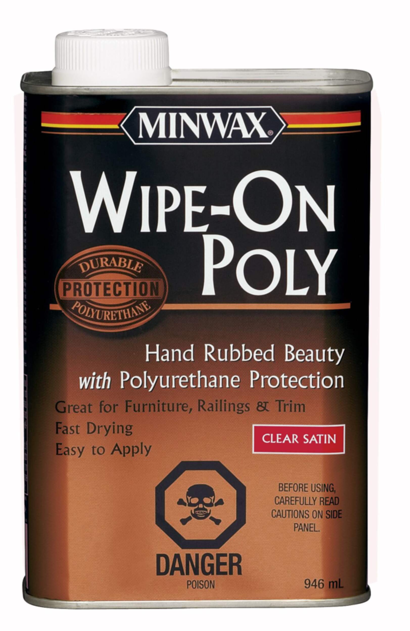 Minwax® Wipe-On Polyurethane, Clear Satin, 946-mL/1-qt Front_Flat