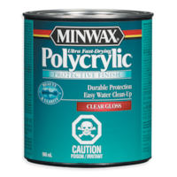 Minwax® Ultra-Fast Drying Water-Based Polycrylic Protective Finish, Clear, 946-mL/1-qt Front_Flat