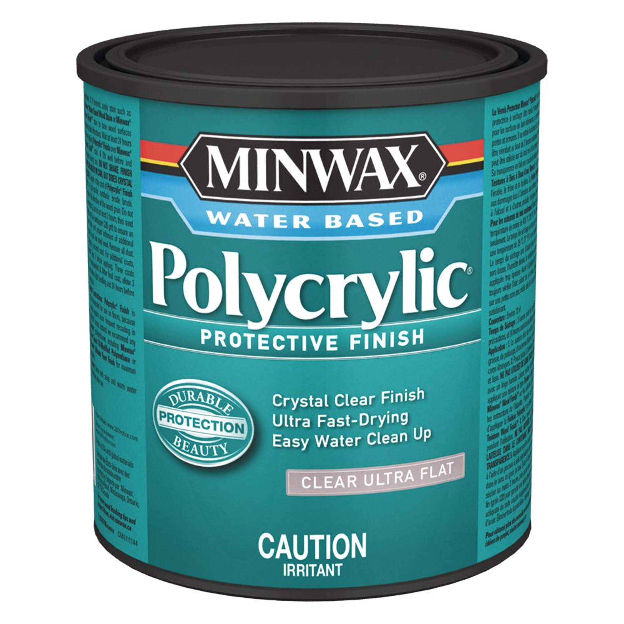 Minwax Polycrylic™ Ultra Flat Protective Finish, 946-mL Front_Elevated