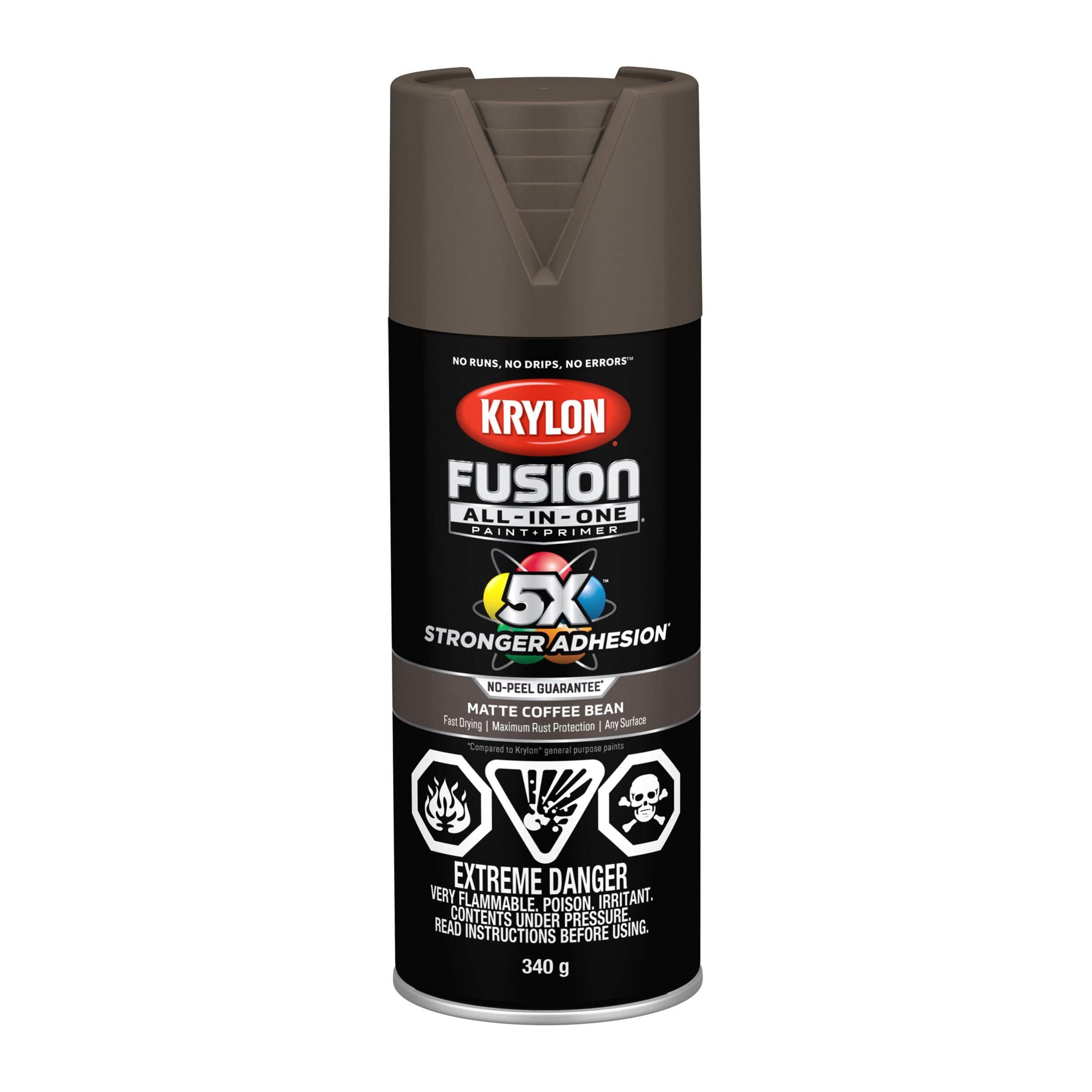 Krylon Fusion All-In-One® Spray Paint Aerosol, Matte, Coffee Bean, 340-g Front_Flat